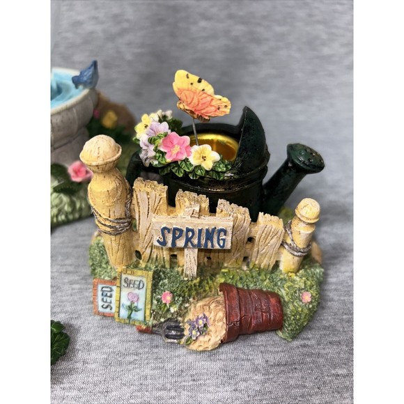 Garden Happy Spring Candle Holders Centerpiece ~ Easter Bunnies Pot Watering Can - Picture 5 of 16